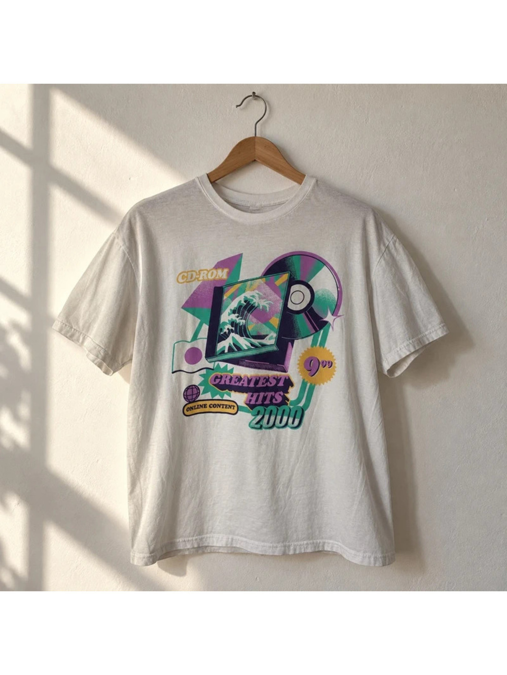 Threadless Japanese Greatest Hits 2000 Y2K Vaporwave T-Shirt Men’s L White